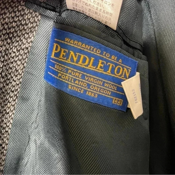 Pendleton Tweed Wool Mens Blazer Sport Coat Elbow Patch Size 44 - Picture 4 of 8